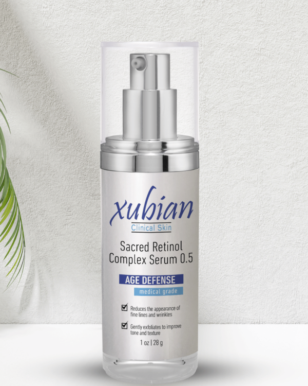 a photo showing a bottle of Xubian wellness and acne treatment center's retinol complex serum - facial serum